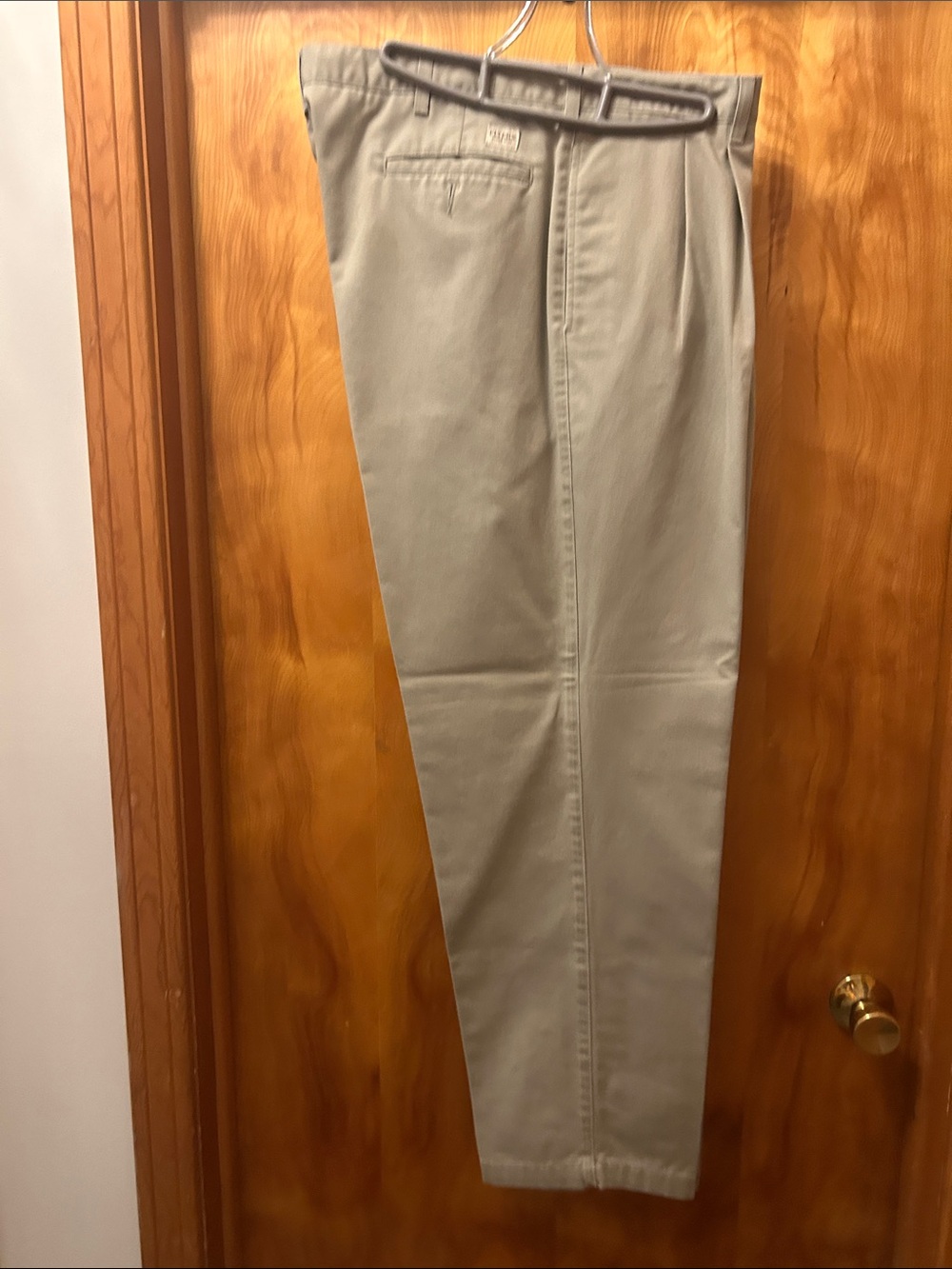 DKNY Light Khaki Pleated Chino Trousers